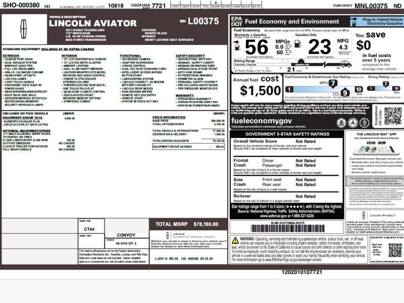 2021 Lincoln Aviator Grand Touring AWD Arlington VA