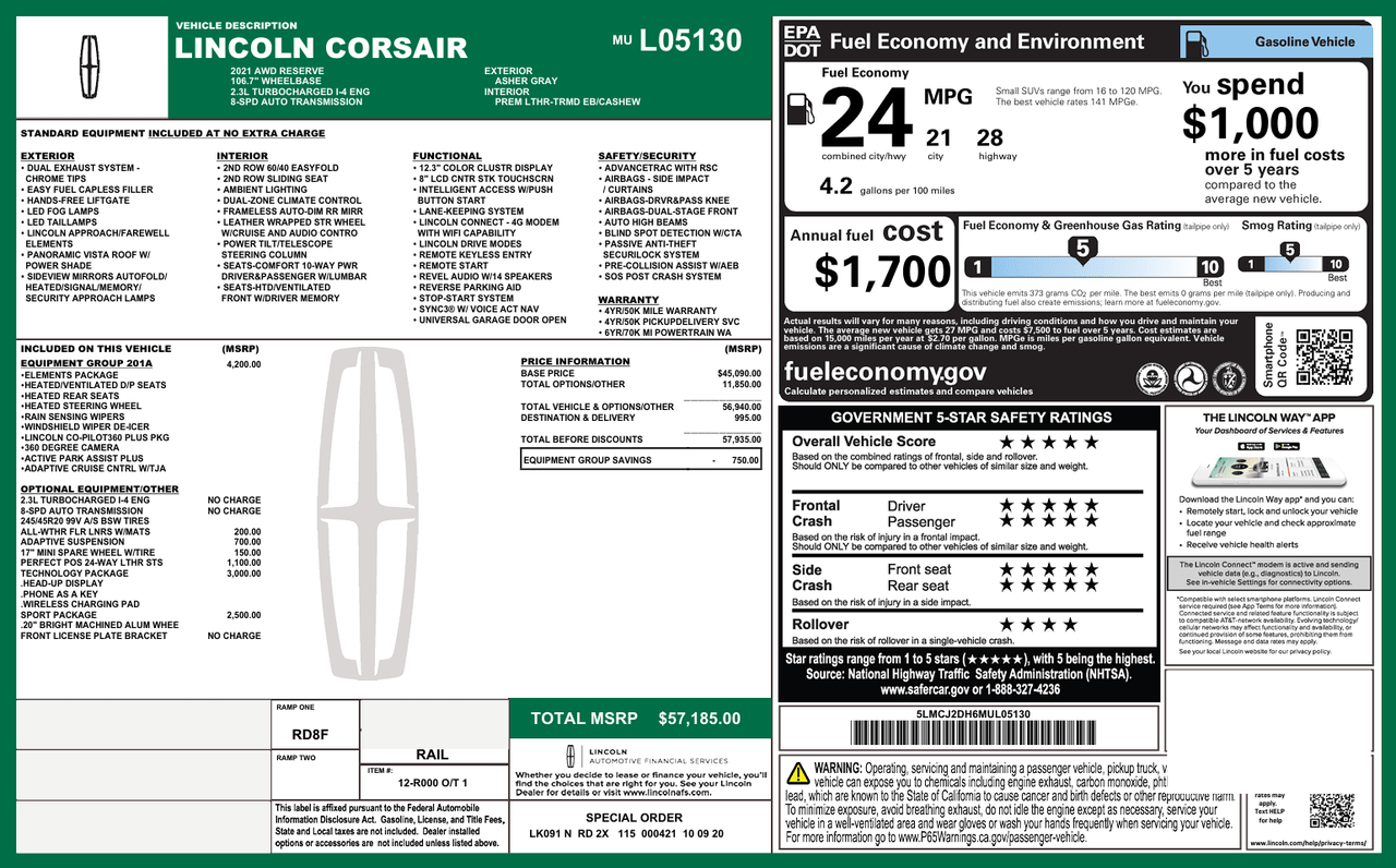 2021 Lincoln Corsair Reserve Knoxville TN
