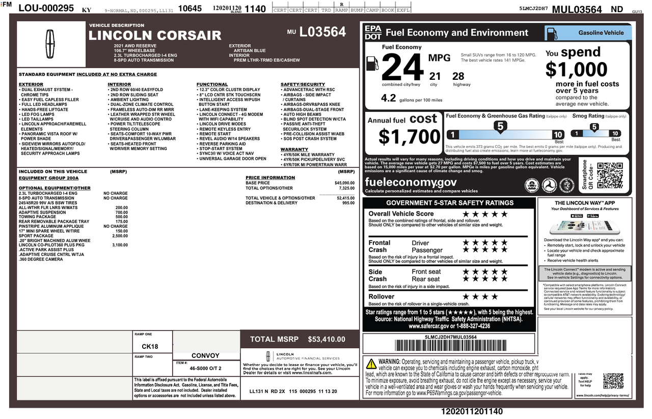 2021 Lincoln Corsair Reserve Knoxville TN