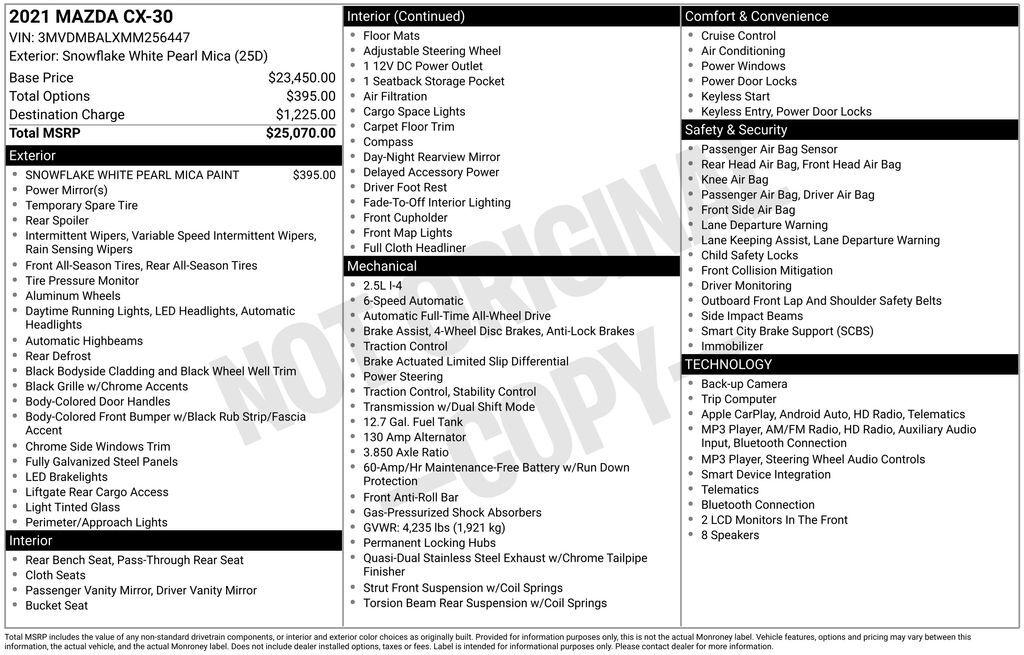 2021 MAZDA CX-30 2.5 S OR