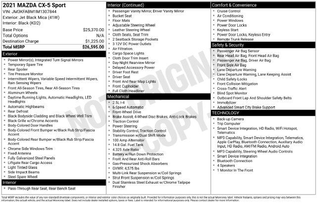 2021 MAZDA CX-5 Sport Raleigh NC