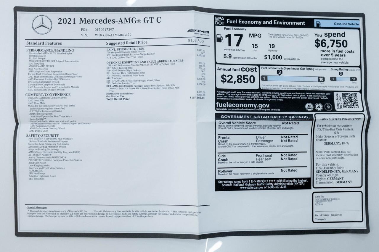 2021 Mercedes-Benz AMG GT C Marietta GA