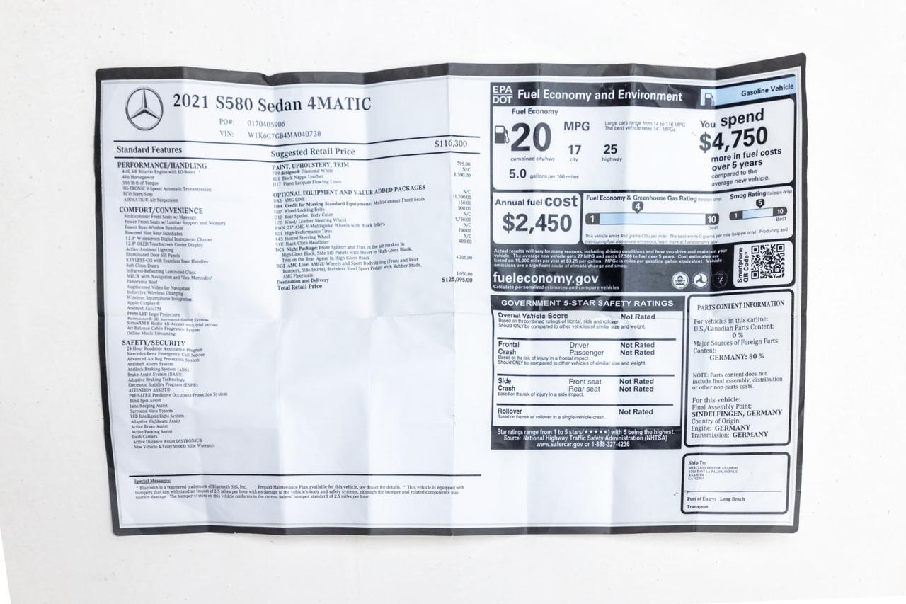 2021 Mercedes-Benz S580 4Matic Only 6k Miles Highly Optioned AMG Sport Package $125k MSRP Scottsdale AZ