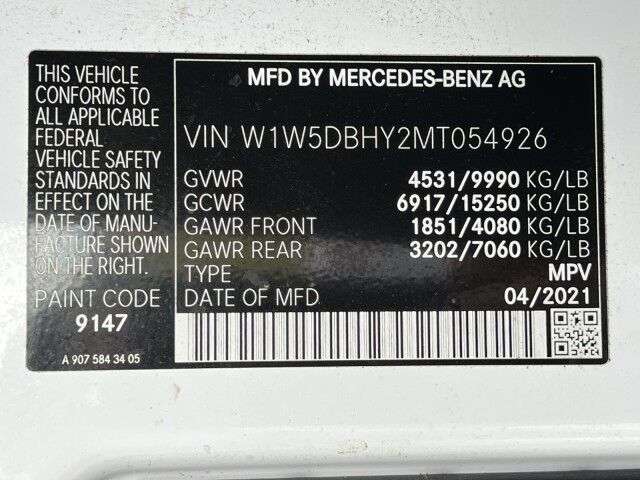 2021 Mercedes-Benz Sprinter 3500 Standard Roof 144 Cargo Van Homestead FL