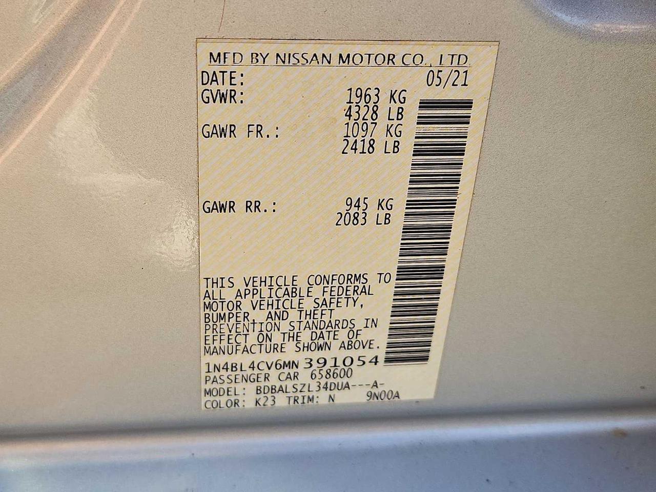 2021 Nissan Altima 2.5 SR Irving TX