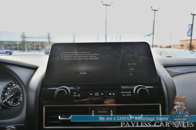 2021 Nissan Armada SV / AWD / AutoStart / 5.6L V8 / Power & Heated Leather Seats / Navigation / Lane Departure & Blind Spot Alert / Apple CarPlay & Android Auto / Adaptive Cruise / Keyless Entry & Start / 3rd Row / Seats 8 Anchorage AK