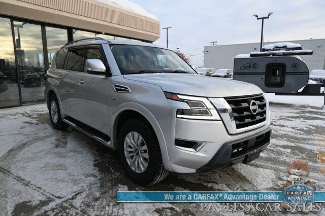 2021 Nissan Armada SV / AWD / AutoStart / 5.6L V8 / Power & Heated Leather Seats / Navigation / Lane Departure & Blind Spot Alert / Apple CarPlay & Android Auto / Adaptive Cruise / Keyless Entry & Start / 3rd Row / Seats 8 Anchorage AK