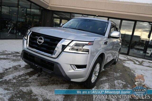 2021 Nissan Armada SV / AWD / AutoStart / 5.6L V8 / Power & Heated Leather Seats / Navigation / Lane Departure & Blind Spot Alert / Apple CarPlay & Android Auto / Adaptive Cruise / Keyless Entry & Start / 3rd Row / Seats 8 Anchorage AK