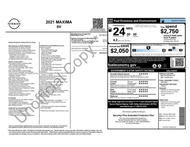 2021 Nissan Maxima SV Raleigh NC