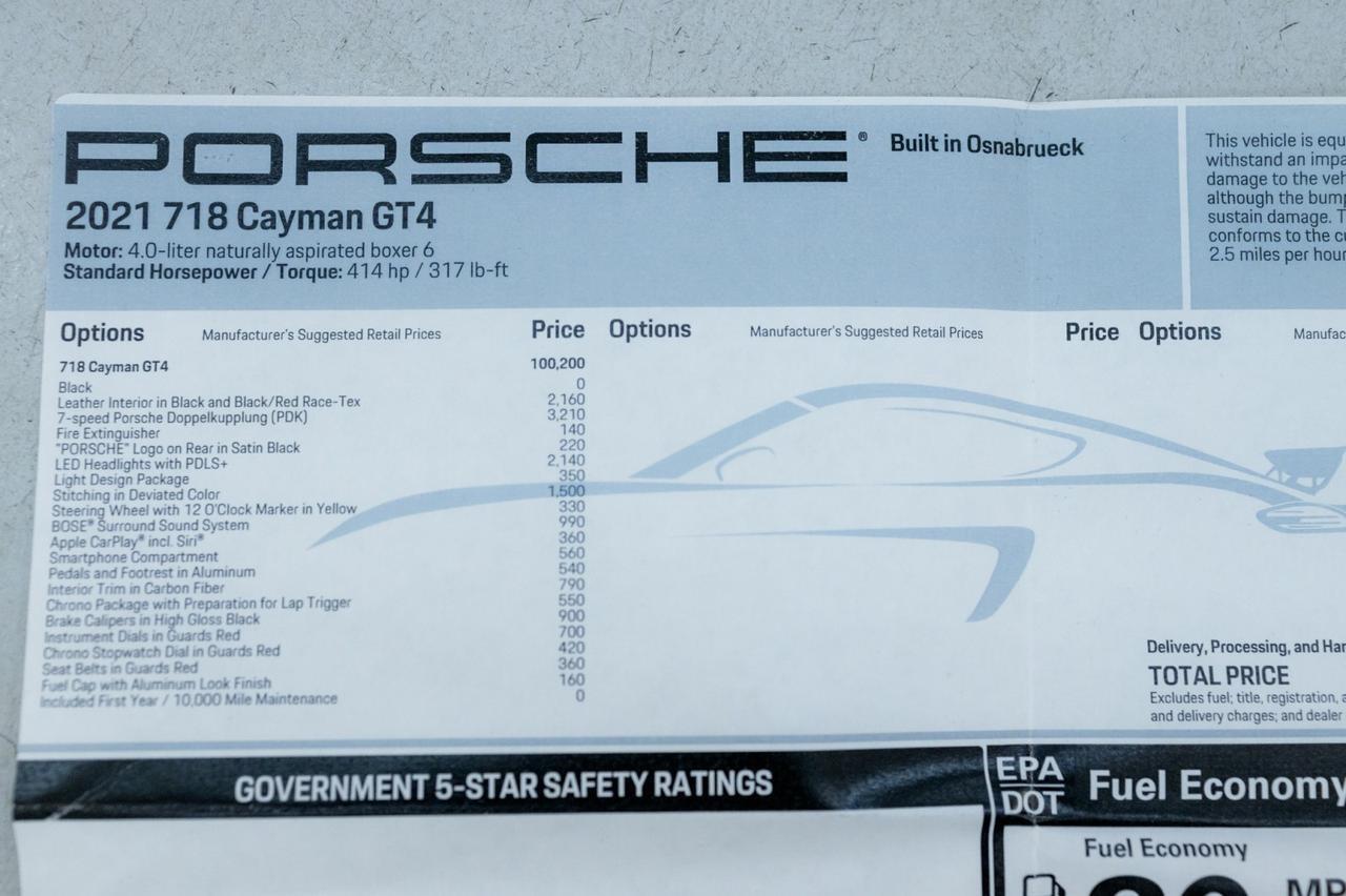 2021 Porsche 718 Cayman GT4 Marietta GA