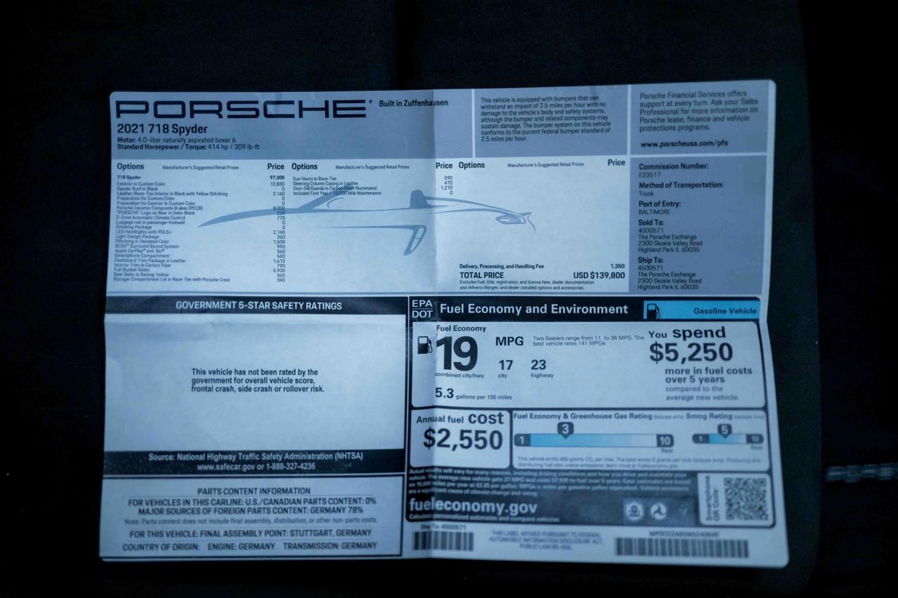 2021 Porsche 718 Spyder Marietta GA