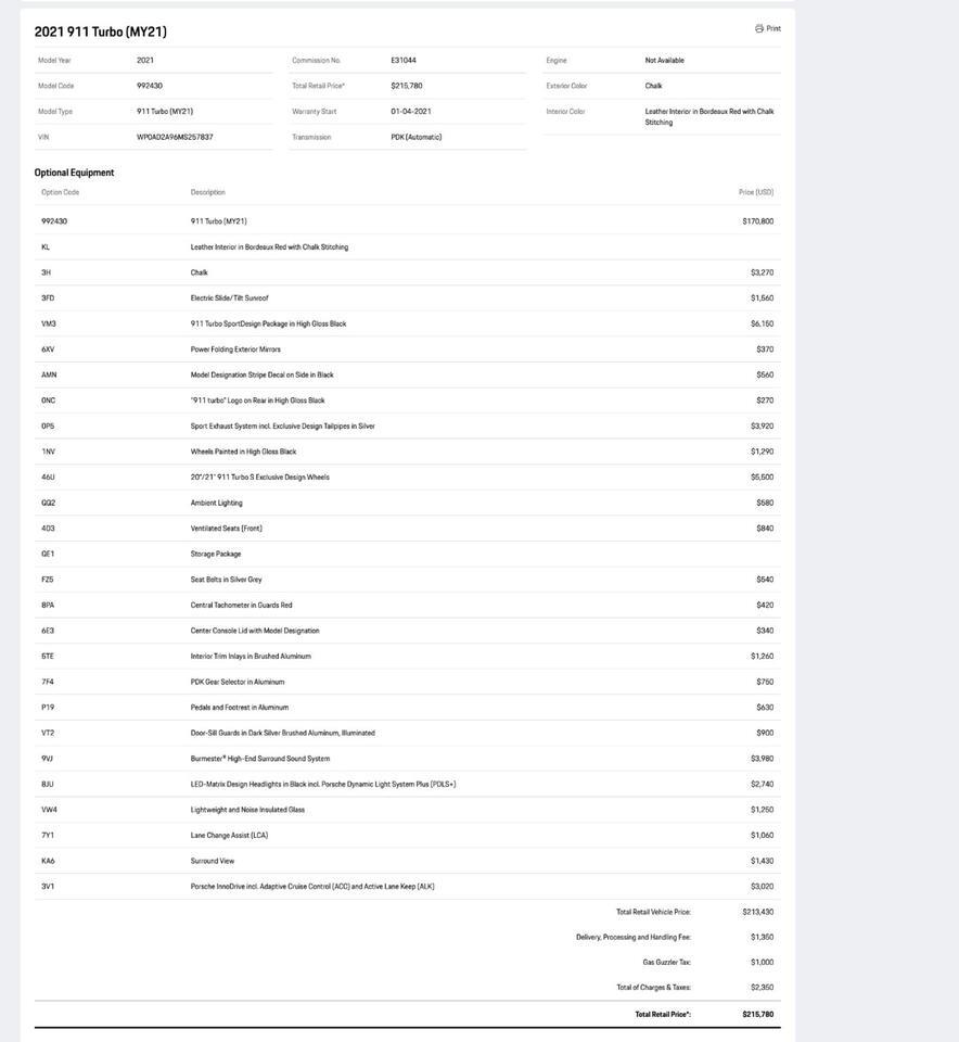 2021 Porsche 911 Turbo Pompano Beach FL