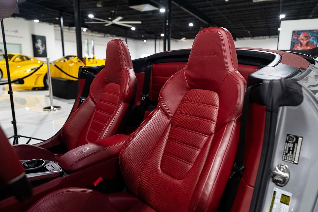 2021 Porsche 911 Turbo S Cabriolet TECHART BODY KIT/WHEELS/INTERIOR UPGRADES! GT Silver paint, Bordeaux Red interior Fort Lauderdale FL