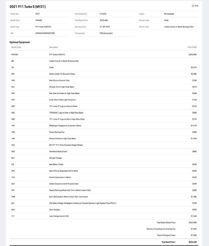 2021 Porsche 911 Turbo S Pompano Beach FL