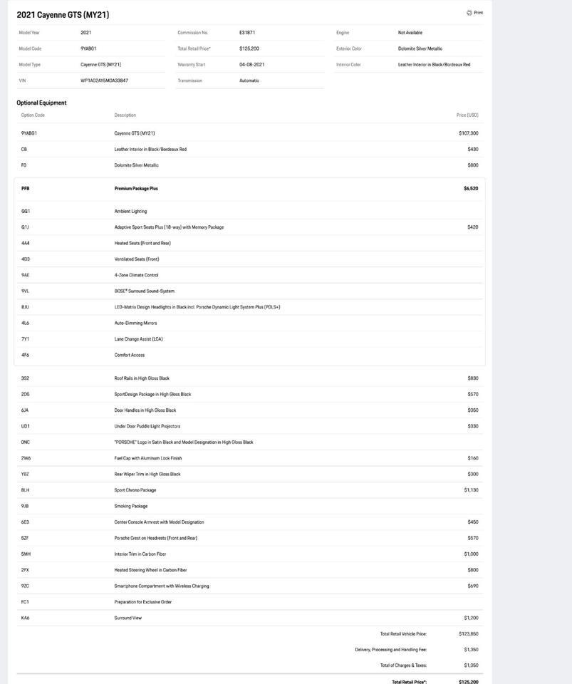 2021 Porsche Cayenne GTS Pompano Beach FL