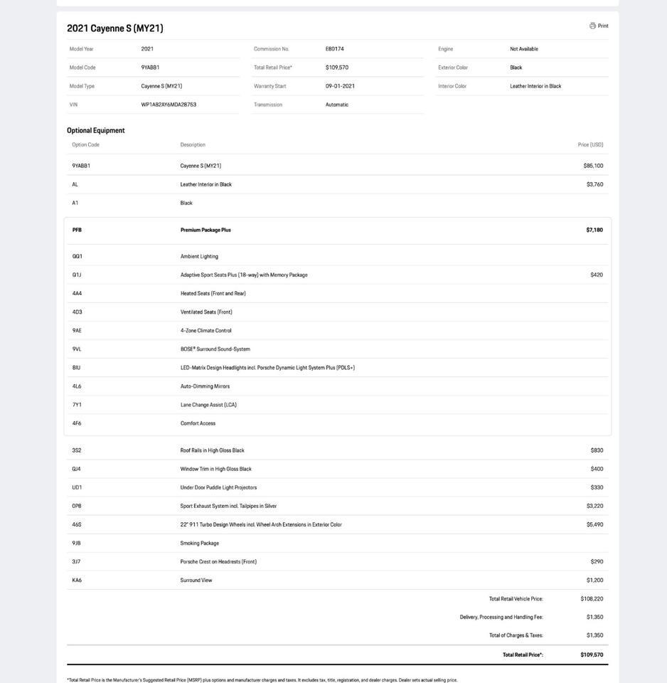 2021 Porsche Cayenne S Pompano Beach FL