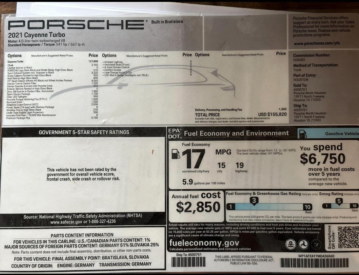 2021 Porsche Cayenne Turbo