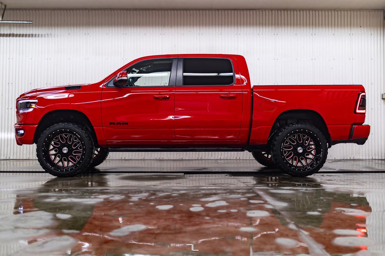 2021 Ram 1500 4x4 Crew Cab Sport Leather Nav BCam Level Kit Red Deer AB