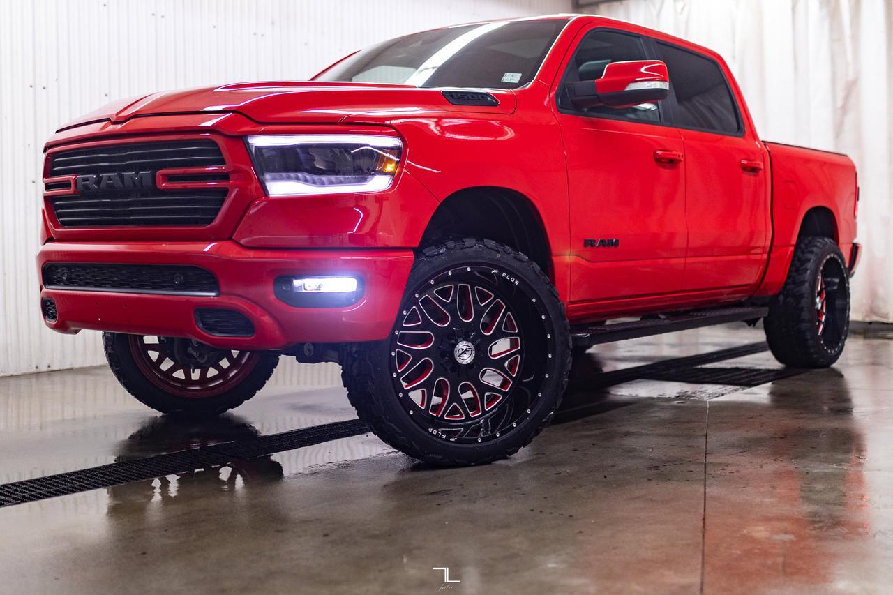 2021 Ram 1500 4x4 Crew Cab Sport Leather Nav BCam Level Kit Red Deer AB
