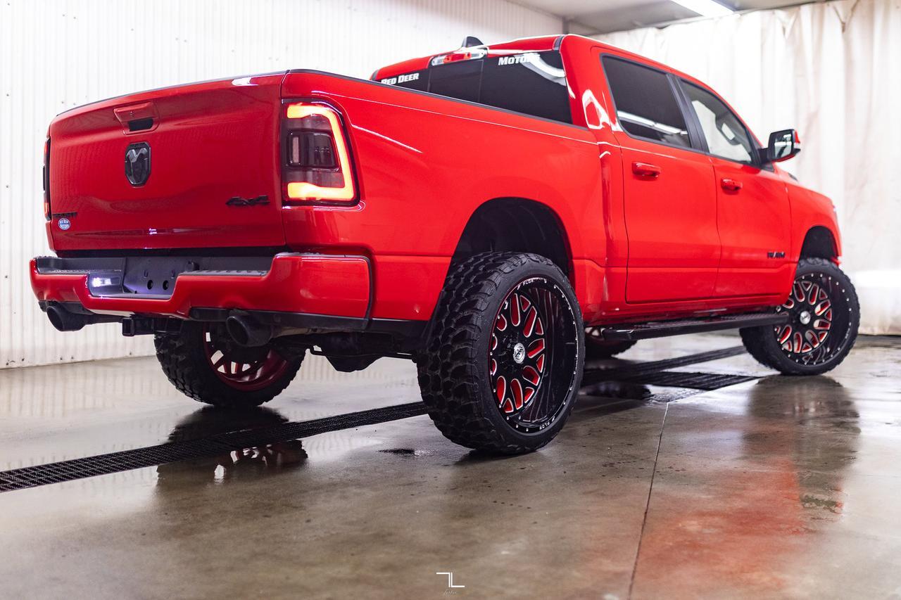 2021 Ram 1500 4x4 Crew Cab Sport Leather Nav BCam Level Kit Red Deer AB