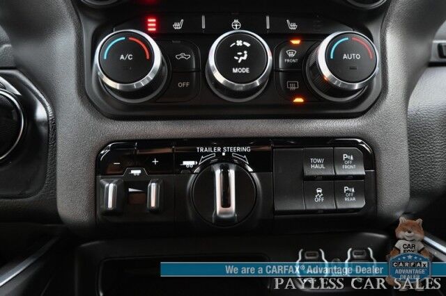 2021 Ram 1500 Big Horn / 4X4 / Crew Cab / 5.7L V8 HEMI / Level 2 Group / Sport Appearance Pkg / AutoStart / Heated Cloth Seats & Steering Wheel / Lane Departure / Apple CarPlay & Android Auto / Tonneau Cover / Tow Pkg / 1-Owner Anchorage AK