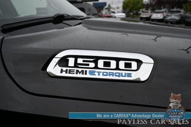 2021 Ram 1500 Big Horn / 4X4 / Crew Cab / 5.7L V8 HEMI / Sport Appearance Pkg / Heated Cloth Seats & Steering Wheel / Auto Start / Lane Departure & Collision Alert / Apple CarPlay & Android Auto / Tonneau Cover / Tow Pkg / 1-Owner Anchorage AK
