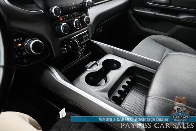 2021 Ram 1500 Big Horn / 4X4 / Crew Cab / 5.7L V8 HEMI / Sport Appearance Pkg / Heated Cloth Seats & Steering Wheel / Auto Start / Lane Departure & Collision Alert / Apple CarPlay & Android Auto / Tonneau Cover / Tow Pkg / 1-Owner Anchorage AK