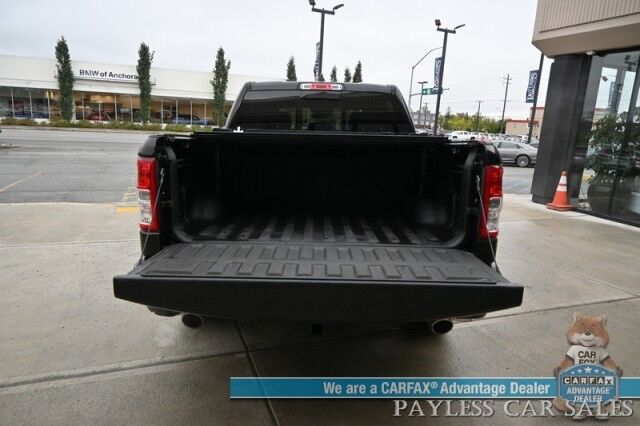 2021 Ram 1500 Big Horn / 4X4 / Crew Cab / 5.7L V8 HEMI / Sport Appearance Pkg / Heated Cloth Seats & Steering Wheel / Auto Start / Lane Departure & Collision Alert / Apple CarPlay & Android Auto / Tonneau Cover / Tow Pkg / 1-Owner Anchorage AK