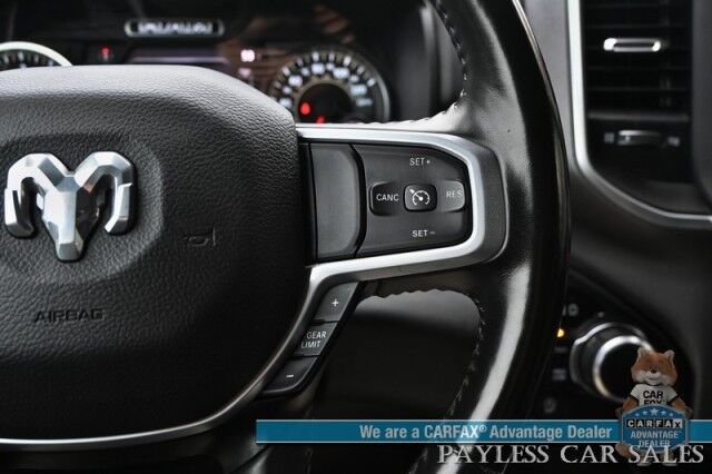 2021 Ram 1500 Big Horn / 4X4 / Crew Cab / 5.7L V8 HEMI / Sport Appearance Pkg / Heated Cloth Seats & Steering Wheel / Auto Start / Lane Departure & Collision Alert / Apple CarPlay & Android Auto / Tonneau Cover / Tow Pkg / 1-Owner Anchorage AK