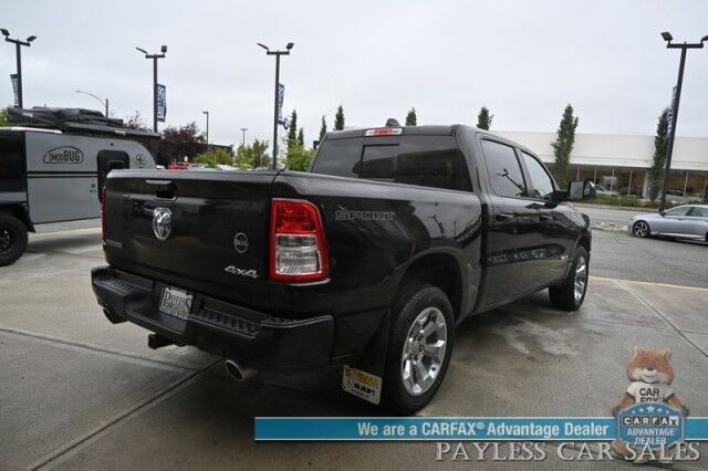 2021 Ram 1500 Big Horn / 4X4 / Crew Cab / 5.7L V8 HEMI / Sport Appearance Pkg / Heated Cloth Seats & Steering Wheel / Auto Start / Lane Departure & Collision Alert / Apple CarPlay & Android Auto / Tonneau Cover / Tow Pkg / 1-Owner Anchorage AK