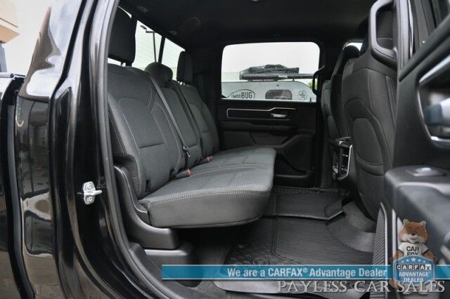 2021 Ram 1500 Big Horn / 4X4 / Crew Cab / 5.7L V8 HEMI / Sport Appearance Pkg / Heated Cloth Seats & Steering Wheel / Auto Start / Lane Departure & Collision Alert / Apple CarPlay & Android Auto / Tonneau Cover / Tow Pkg / 1-Owner Anchorage AK