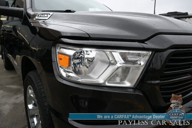 2021 Ram 1500 Big Horn / 4X4 / Crew Cab / 5.7L V8 HEMI / Sport Appearance Pkg / Heated Cloth Seats & Steering Wheel / Auto Start / Lane Departure & Collision Alert / Apple CarPlay & Android Auto / Tonneau Cover / Tow Pkg / 1-Owner Anchorage AK