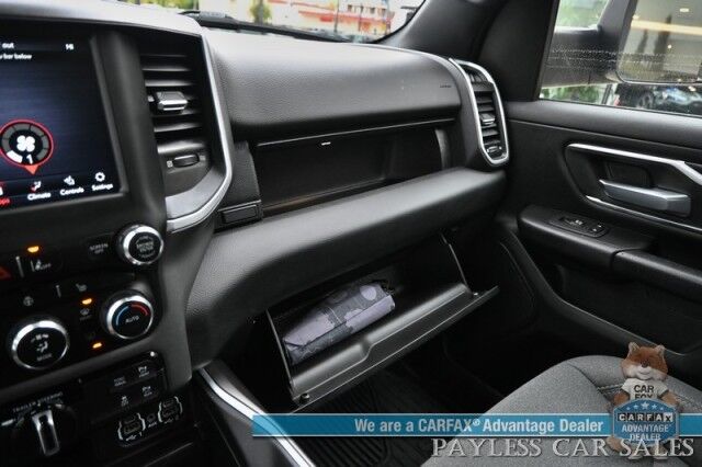 2021 Ram 1500 Big Horn / 4X4 / Crew Cab / 5.7L V8 HEMI / Sport Appearance Pkg / Heated Cloth Seats & Steering Wheel / Auto Start / Lane Departure & Collision Alert / Apple CarPlay & Android Auto / Tonneau Cover / Tow Pkg / 1-Owner Anchorage AK