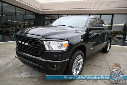 2021 Ram 1500 Big Horn / 4X4 / Crew Cab / 5.7L V8 HEMI / Sport Appearance Pkg / Heated Cloth Seats & Steering Wheel / Auto Start / Lane Departure & Collision Alert / Apple CarPlay & Android Auto / Tonneau Cover / Tow Pkg / 1-Owner Anchorage AK