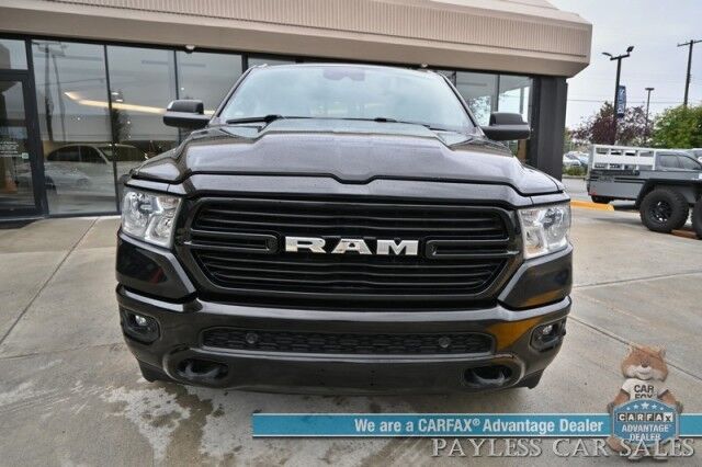 2021 Ram 1500 Big Horn / 4X4 / Crew Cab / 5.7L V8 HEMI / Sport Appearance Pkg / Heated Cloth Seats & Steering Wheel / Auto Start / Lane Departure & Collision Alert / Apple CarPlay & Android Auto / Tonneau Cover / Tow Pkg / 1-Owner Anchorage AK