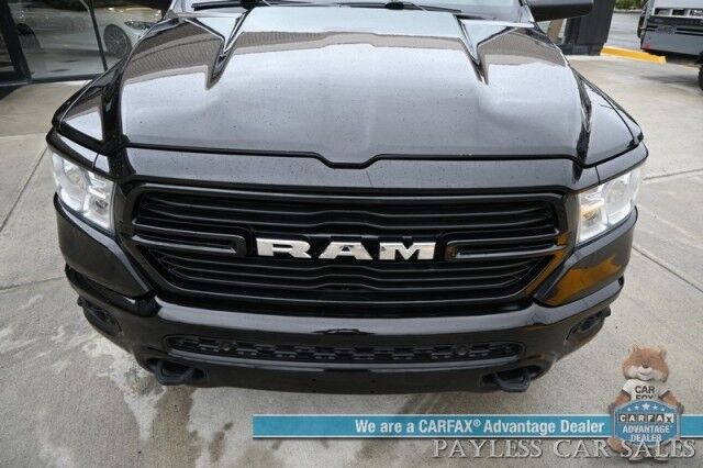 2021 Ram 1500 Big Horn / 4X4 / Crew Cab / 5.7L V8 HEMI / Sport Appearance Pkg / Heated Cloth Seats & Steering Wheel / Auto Start / Lane Departure & Collision Alert / Apple CarPlay & Android Auto / Tonneau Cover / Tow Pkg / 1-Owner Anchorage AK