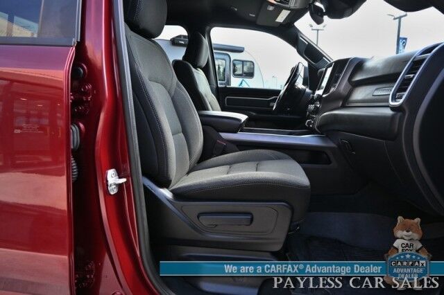 2021 Ram 1500 Big Horn / 4X4 / Sports Appearance Pkg / Level 1 & 2 Group / Crew Cab / Auto Start / Power & Heated Cloth Seats / Heated Steering Wheel / Apple CarPlay & Android Auto / Tonneau Cover / Tow Pkg / 1-Owner Anchorage AK