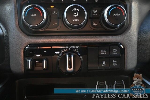 2021 Ram 1500 Big Horn / 4X4 / Sports Appearance Pkg / Level 1 & 2 Group / Crew Cab / Auto Start / Power & Heated Cloth Seats / Heated Steering Wheel / Apple CarPlay & Android Auto / Tonneau Cover / Tow Pkg / 1-Owner Anchorage AK