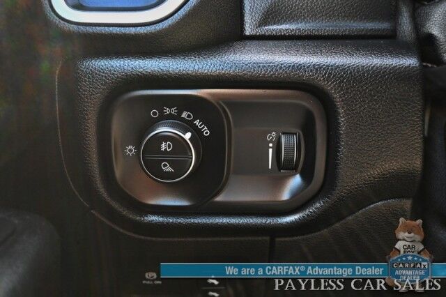 2021 Ram 1500 Big Horn / 4X4 / Sports Appearance Pkg / Level 1 & 2 Group / Crew Cab / Auto Start / Power & Heated Cloth Seats / Heated Steering Wheel / Apple CarPlay & Android Auto / Tonneau Cover / Tow Pkg / 1-Owner Anchorage AK