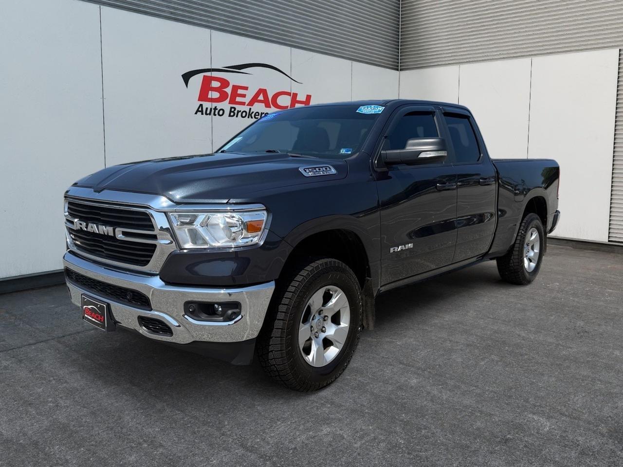 2021 Ram 1500 Big Horn, APPLE CARPLAY/ANDROID AUTO, HEATED SEATS, HEATED STEERING WHEEL, BACKUP CAMERA, UNIVERSAL GARAGE DOOR OPENER, TOW PACKAGE, TOW HOOKS, POWER FOLDING MIRRORS, POWER SLIDING REAR WINDOW, TRUCKS THIS CLEAN DON'T LAST LONG!