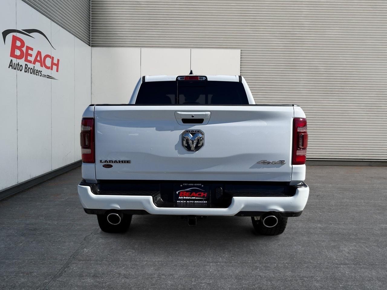 2021 Ram 1500 Laramie, HEATED/VENTILATED SEATS, HEATED REAR SEATS, HARMAN/KARDON SPEAKERS, APPLE CARPLAY/ANDORID AUTO, UNIVERSAL GARAGE DOOR OPENER, BED LINER, TOW PACKAGE, POWER SLIDING REAR WINDOW, POWER FOLDING MIRRORS, CLEAN CARFAX, ONLY 1 OWNER! Norfolk VA