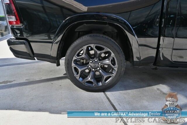 2021 Ram 1500 Limited / 4X4 / Technology & Level 1 Pkg / Night Edition / Auto Start / Heated & Cooled Leather Seats / Heated Steering / NAV / Panoramic / HUD / Harman Kardon / Tonneau Cover / Bed Liner / Tow Pkg / 1-Owner Anchorage AK