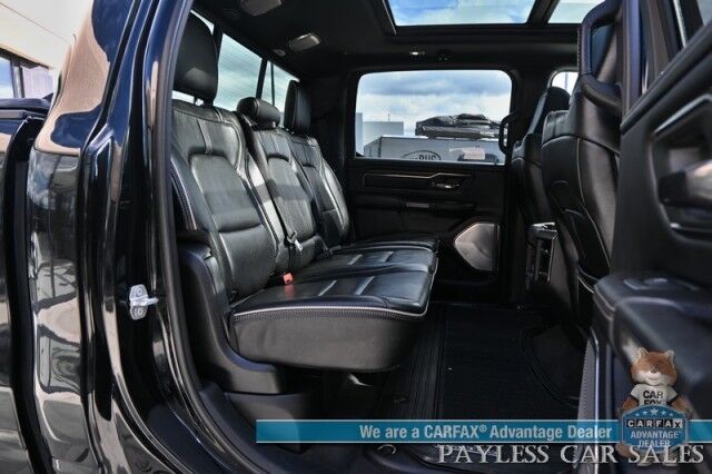 2021 Ram 1500 Limited / 4X4 / Technology & Level 1 Pkg / Night Edition / Auto Start / Heated & Cooled Leather Seats / Heated Steering / NAV / Panoramic / HUD / Harman Kardon / Tonneau Cover / Bed Liner / Tow Pkg / 1-Owner Anchorage AK