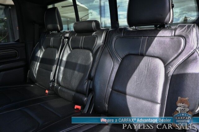 2021 Ram 1500 Limited / 4X4 / Technology & Level 1 Pkg / Night Edition / Auto Start / Heated & Cooled Leather Seats / Heated Steering / NAV / Panoramic / HUD / Harman Kardon / Tonneau Cover / Bed Liner / Tow Pkg / 1-Owner Anchorage AK
