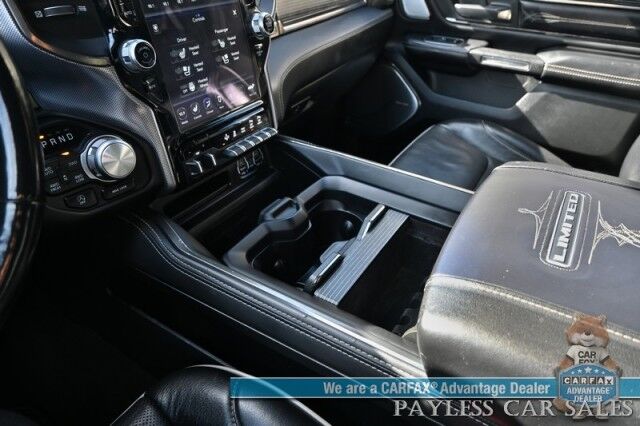 2021 Ram 1500 Limited / 4X4 / Technology & Level 1 Pkg / Night Edition / Auto Start / Heated & Cooled Leather Seats / Heated Steering / NAV / Panoramic / HUD / Harman Kardon / Tonneau Cover / Bed Liner / Tow Pkg / 1-Owner Anchorage AK