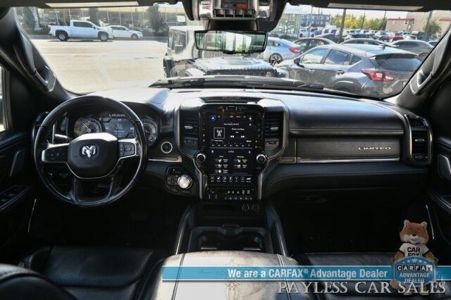 2021 Ram 1500 Limited / 4X4 / Technology & Level 1 Pkg / Night Edition / Auto Start / Heated & Cooled Leather Seats / Heated Steering / NAV / Panoramic / HUD / Harman Kardon / Tonneau Cover / Bed Liner / Tow Pkg / 1-Owner Anchorage AK