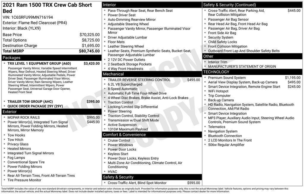 2021 Ram 1500 TRX