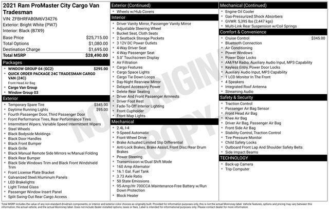 2021 Ram ProMaster City Tradesman Raleigh NC