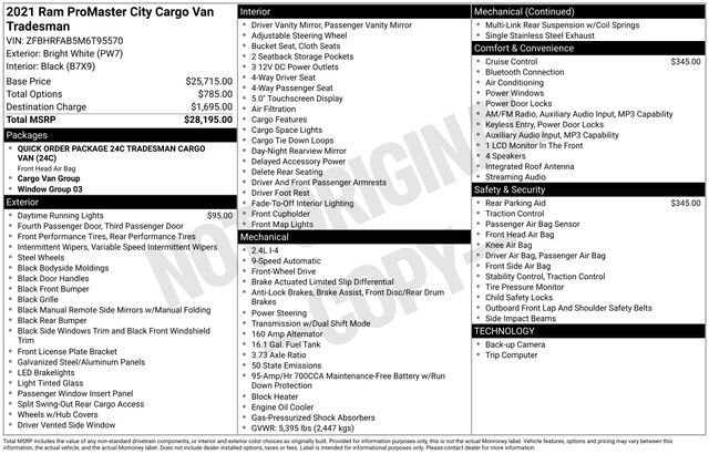 Image of 2021 Ram ProMaster City Tradesman