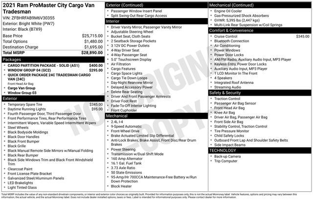 2021 Ram ProMaster City Tradesman Raleigh NC